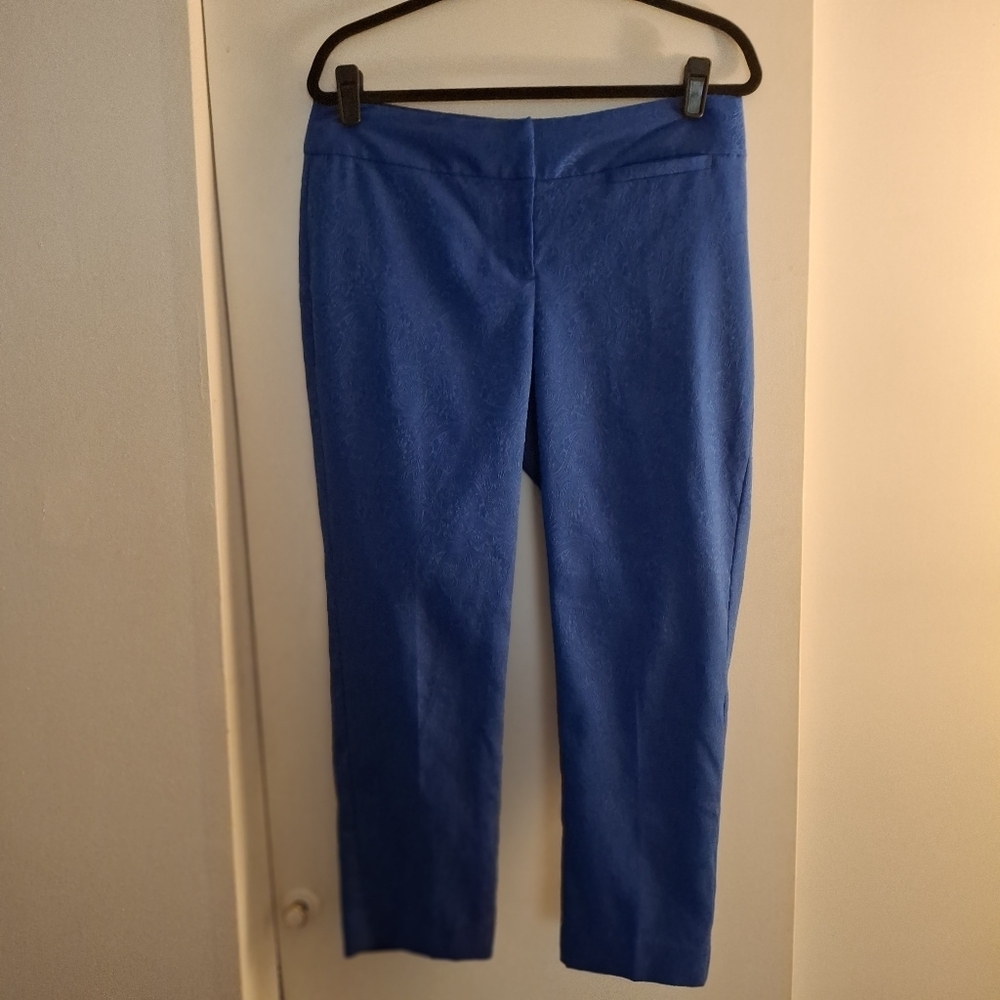 Nue Options Petite Blue Textured Cropped Pants